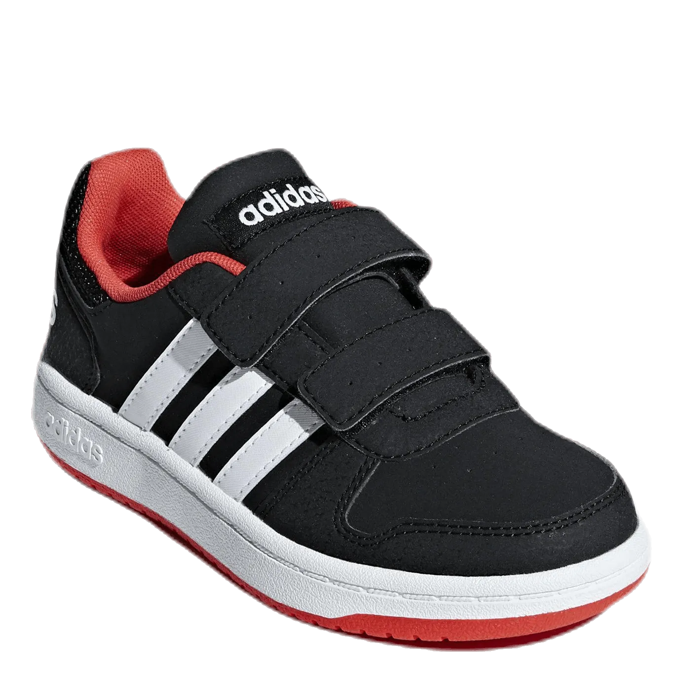 ADIDAS HOOPS 2.0 SHOES CORE BLACK / CLOUD WHITE / HIRES RED