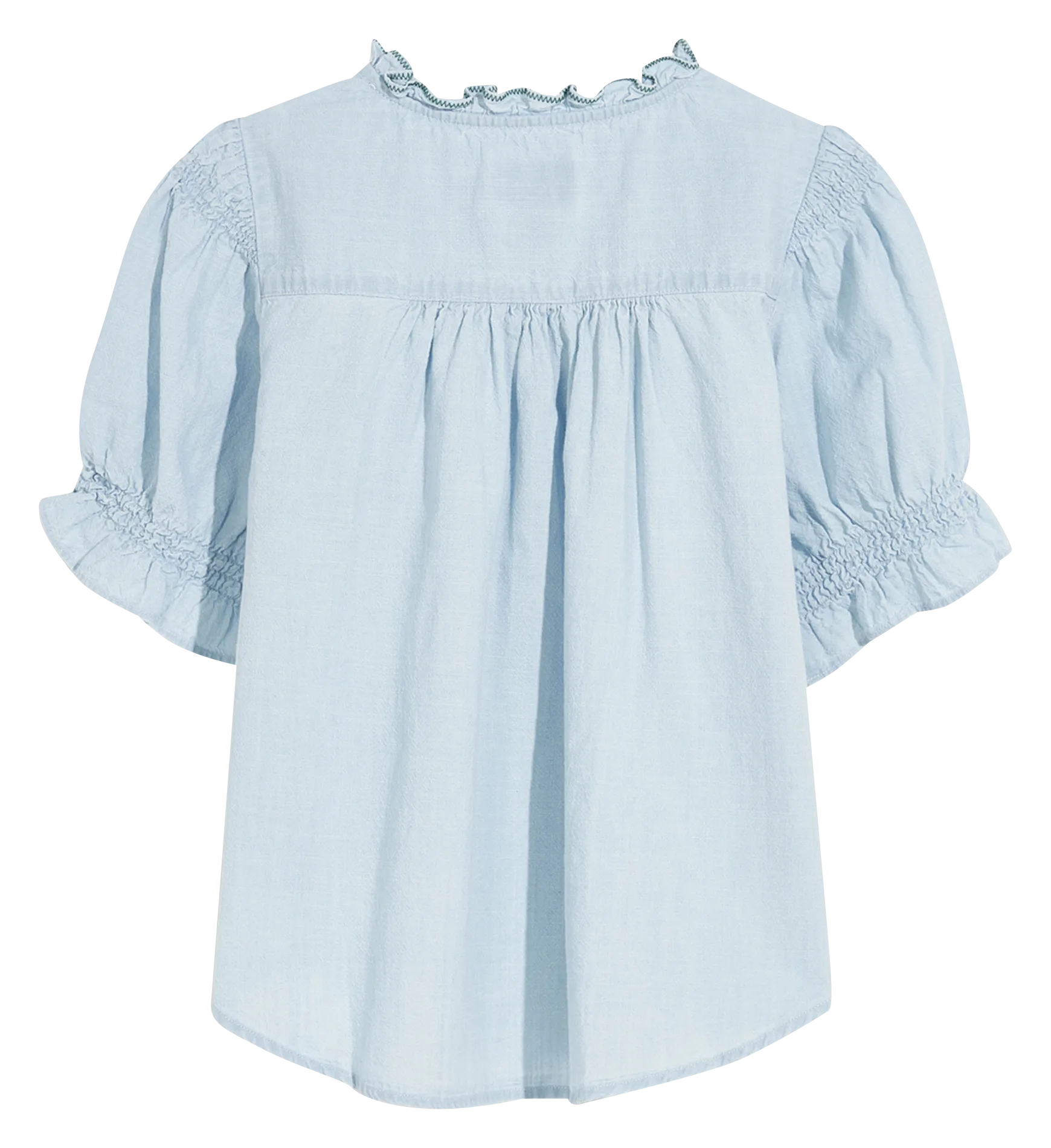 ARRAS  CAMISA DE ALGODóN ORGáNICO CON CUELLO REDONDO EN AZUL