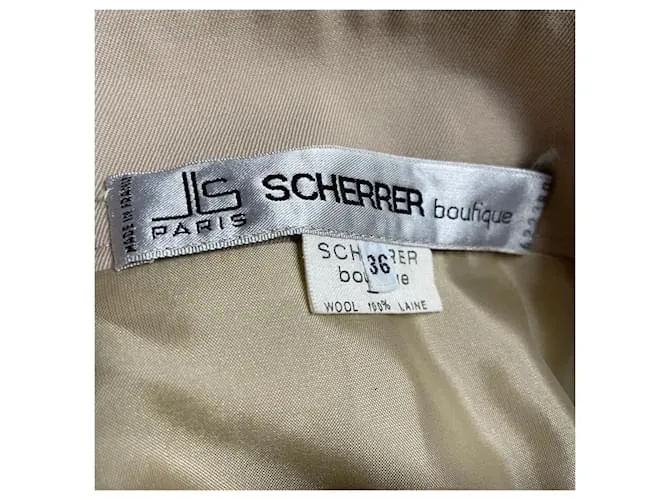 AUTRE MARQUE FALDA DE LANA BEIGE JEANLOUIS SCHERRER 