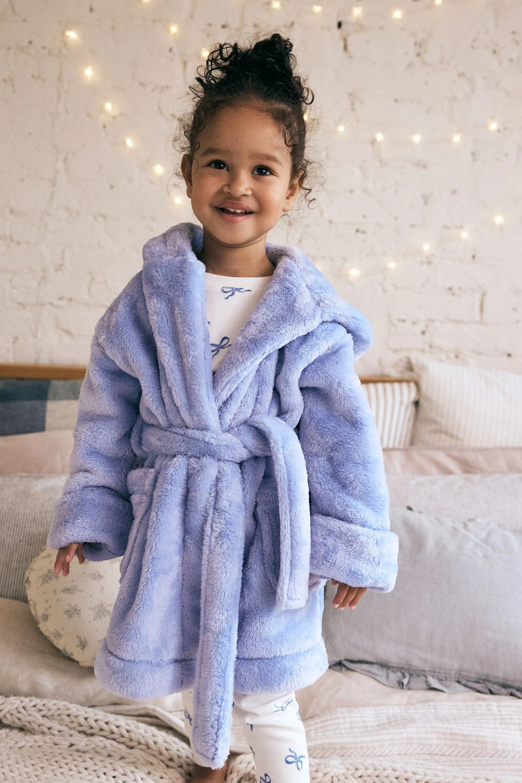 AZUL  BATA DE POLAR SUAVE AL TACTO (9 MESES A 16 AñOS)