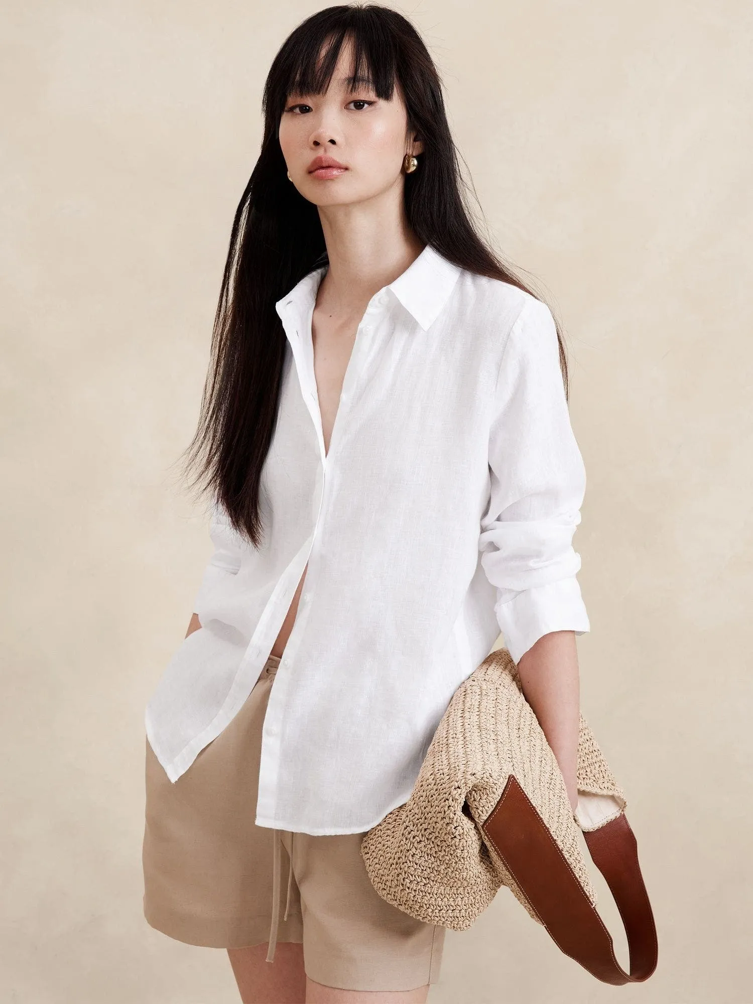 BANANA REPUBLIC BLUSA MUJER THE PERFECT LINEN