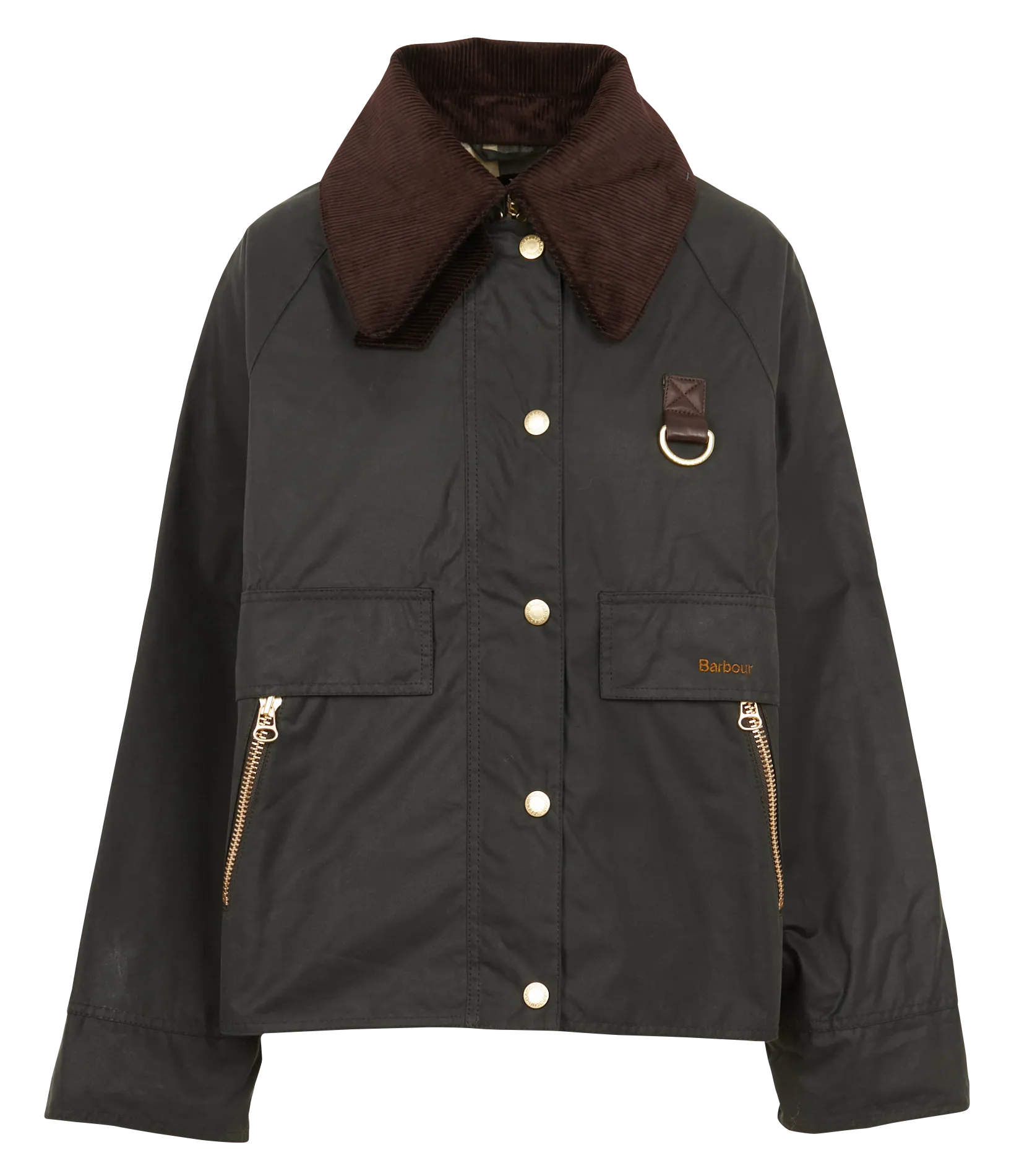 BARBOUR Chaqueta de algodón con cuello clásico en caqui
