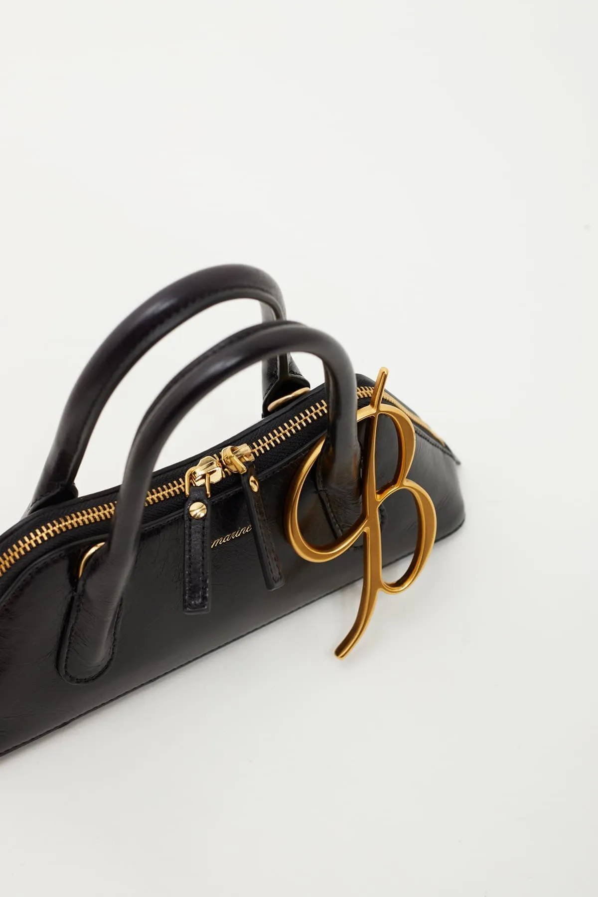 BLUMARINE BLACK MINI BAGETTE SHOULDER BAG