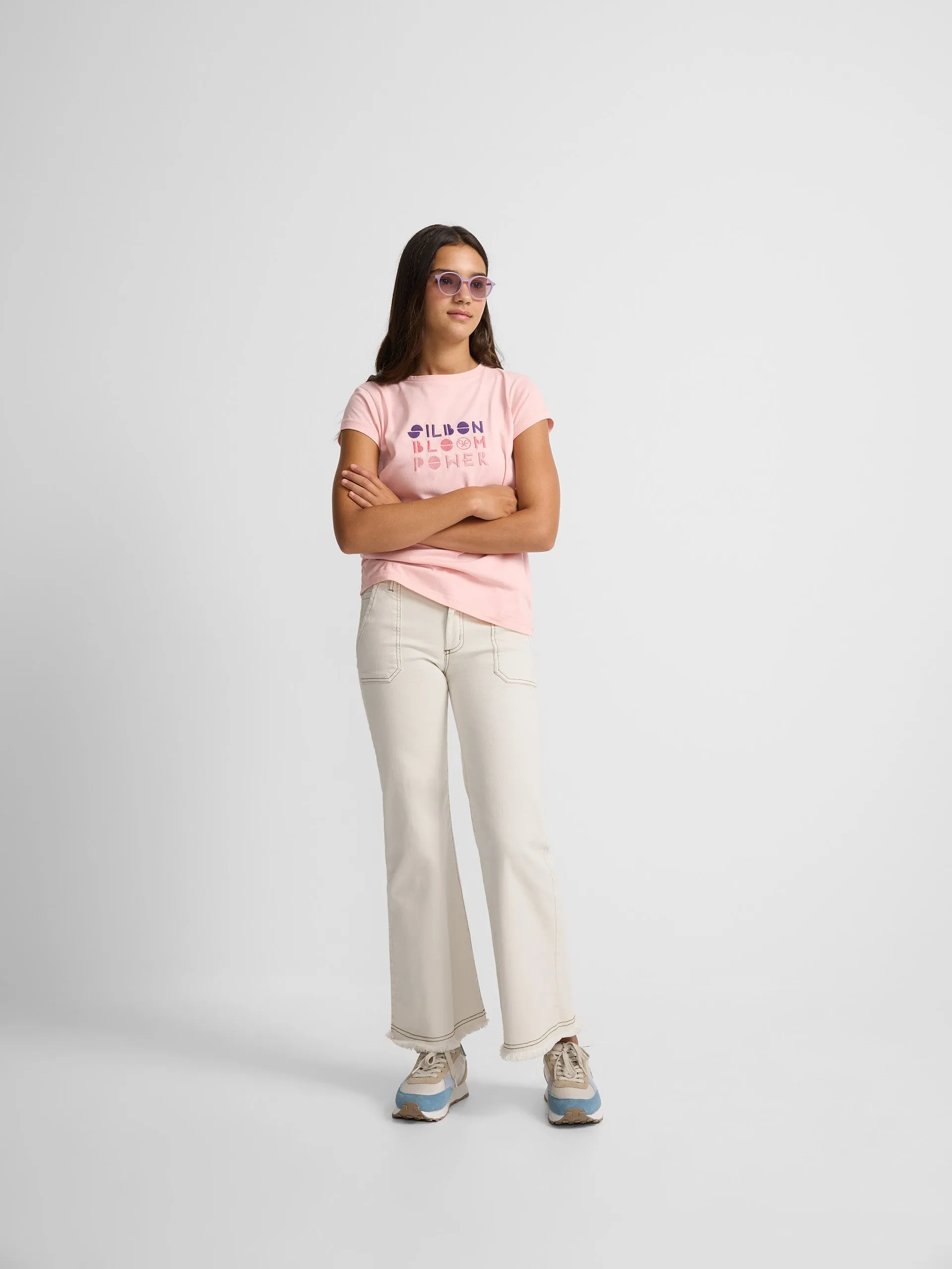 Camiseta girl bloom power rosa