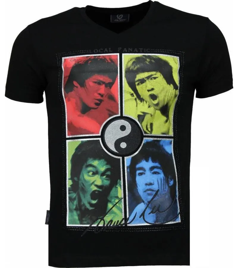 CAMISETAS  BRUCE LEE YING YANG  CAMISETAS PERSONALIZADAS  NEGRO