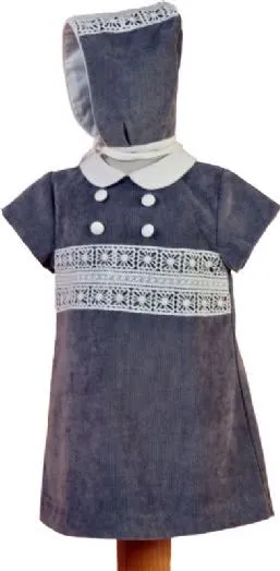 Conjunto, vestido y capota de micropana, dos colores.