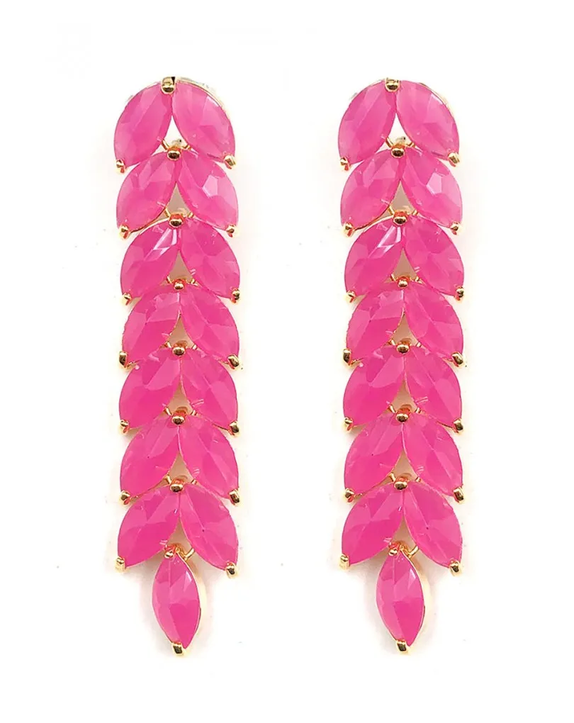 ELEGANTES PENDIENTES FUCSIAS IDEALES PARA BODAS Y EVENTOS