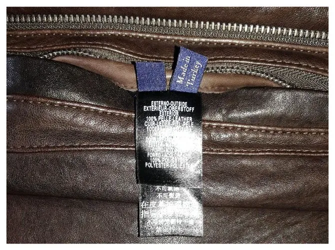 Ermenegildo Zegna ZEGNA SPORT 3/4 Tour Master Lawndale Chaqueta motera de cuero marrón para moto, Talla M Castaño 
