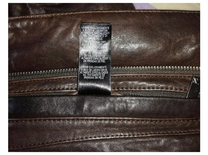 Ermenegildo Zegna ZEGNA SPORT 3/4 Tour Master Lawndale Chaqueta motera de cuero marrón para moto, Talla M Castaño 