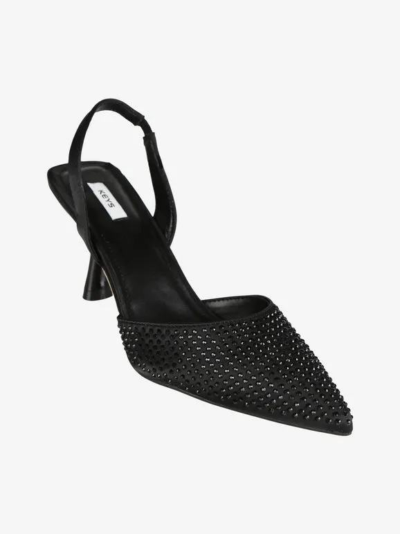 Keys Zapatos de salón de mujer con pedrería en la espalda abierta