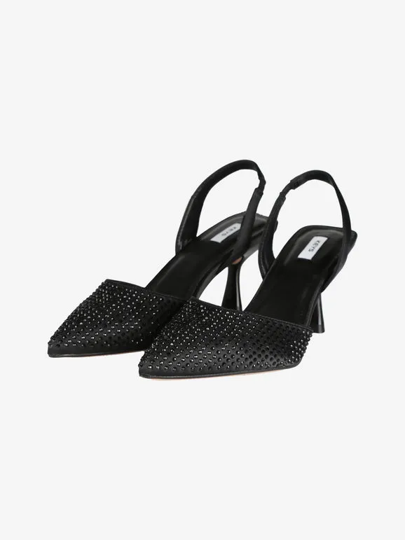 Keys Zapatos de salón de mujer con pedrería en la espalda abierta