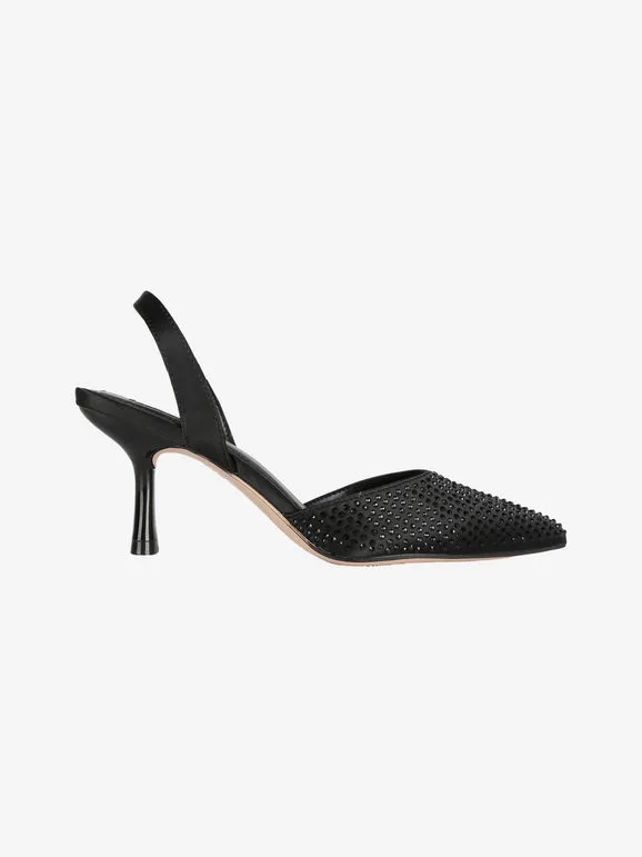 Keys Zapatos de salón de mujer con pedrería en la espalda abierta