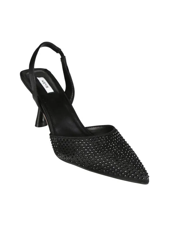Keys Zapatos de salón de mujer con pedrería en la espalda abierta