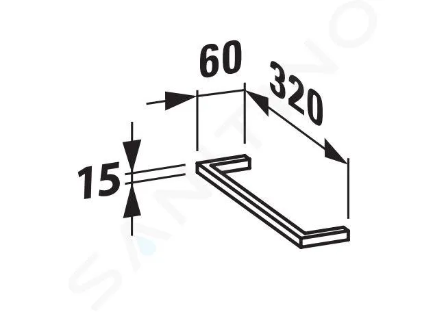 LAUFEN CASE  TOALLERO, 32 CM, ALUMINIO ANODIZADO H4909511040001