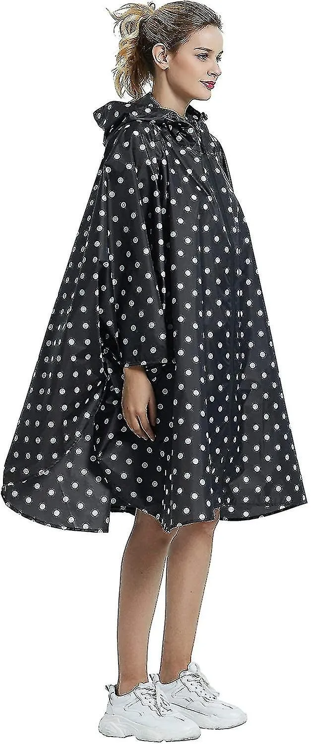 Moda Poncho de lluvia con capucha con bolsillo impermeable impermeable chaqueta estilo cremallera para hombres / mujeres adultos