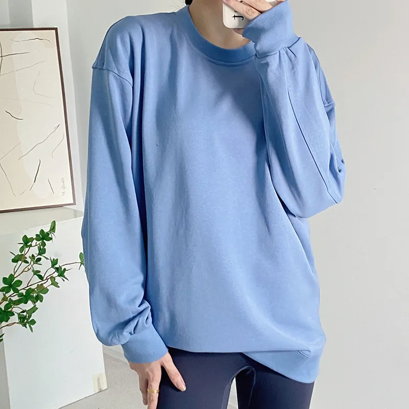Mujeres de gran tamaño Cuella de cuello Topio Top Camisa de gimnasio de yoga Fitness de manga larga