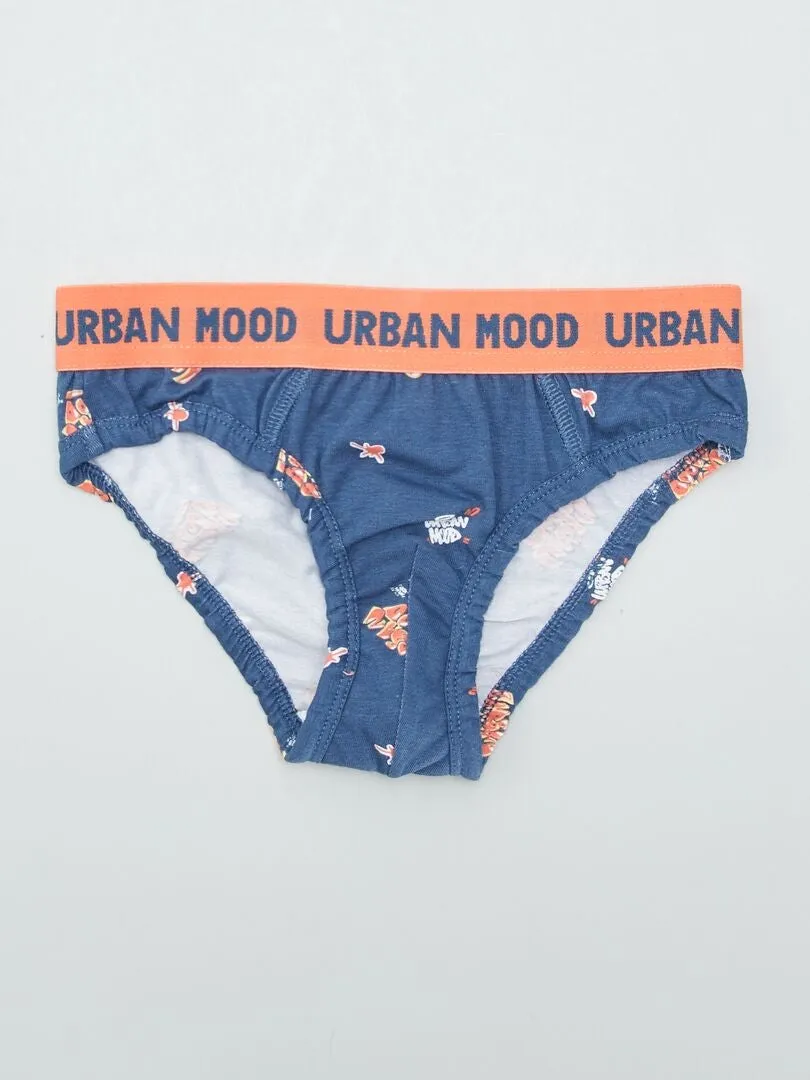 PACK DE 3 SLIPS CON ESTAMPADO  AZUL