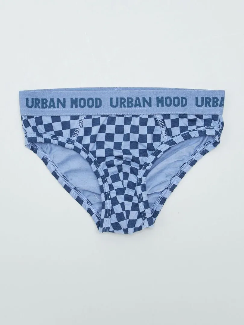 PACK DE 3 SLIPS CON ESTAMPADO  AZUL