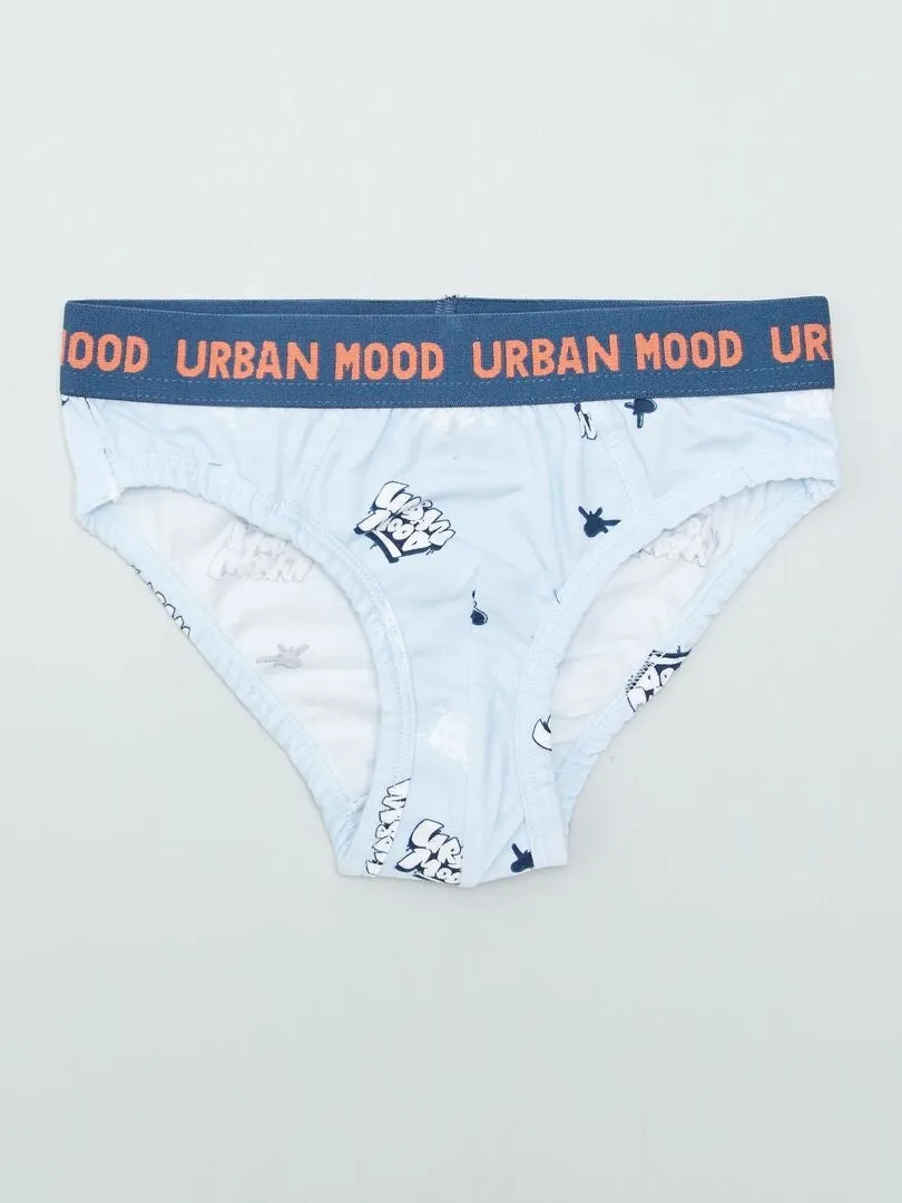 PACK DE 3 SLIPS CON ESTAMPADO  AZUL