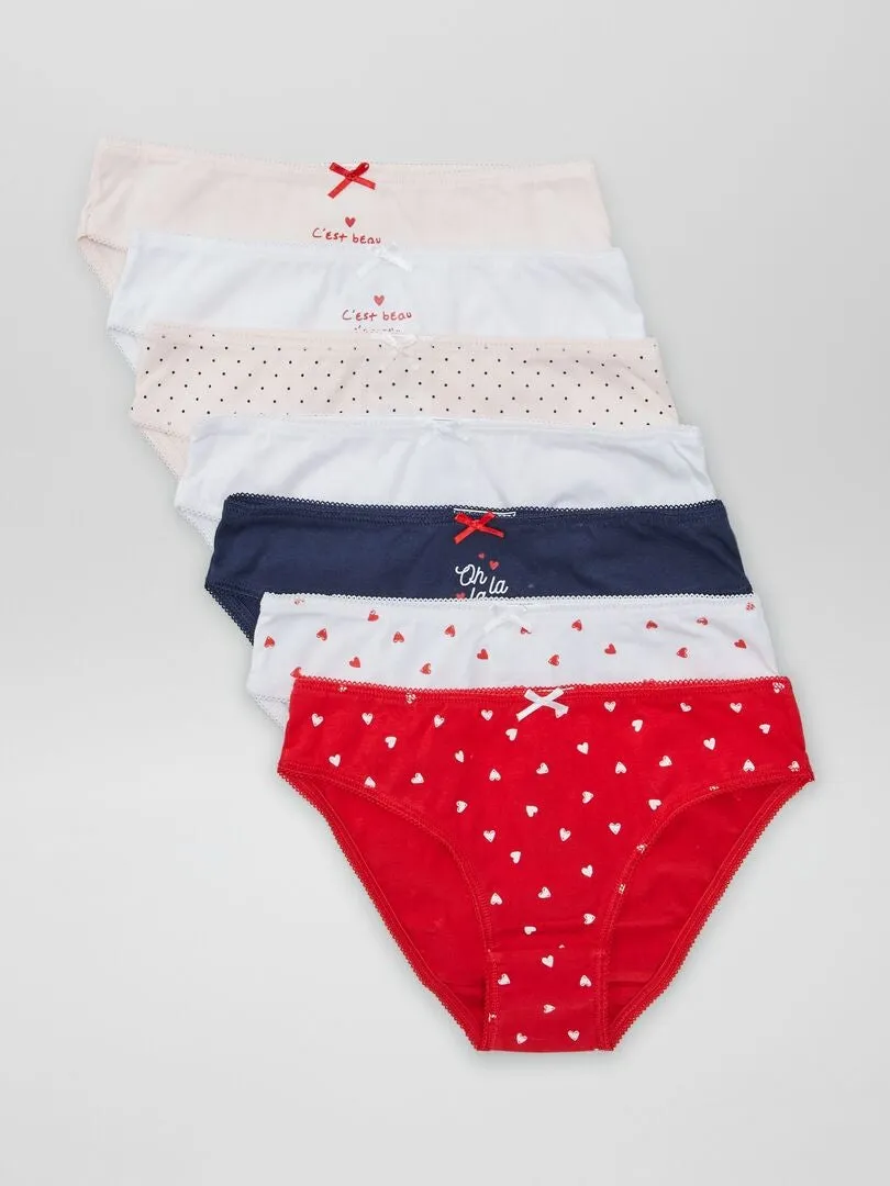 PACK DE 7 BRAGUITAS  ROJO