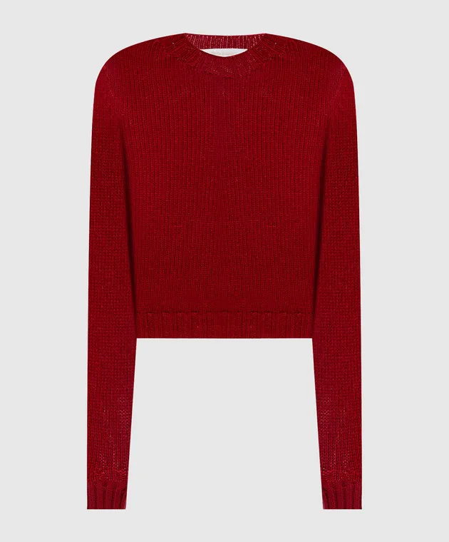 Palm Angels Red wool and cashmere logo jumper