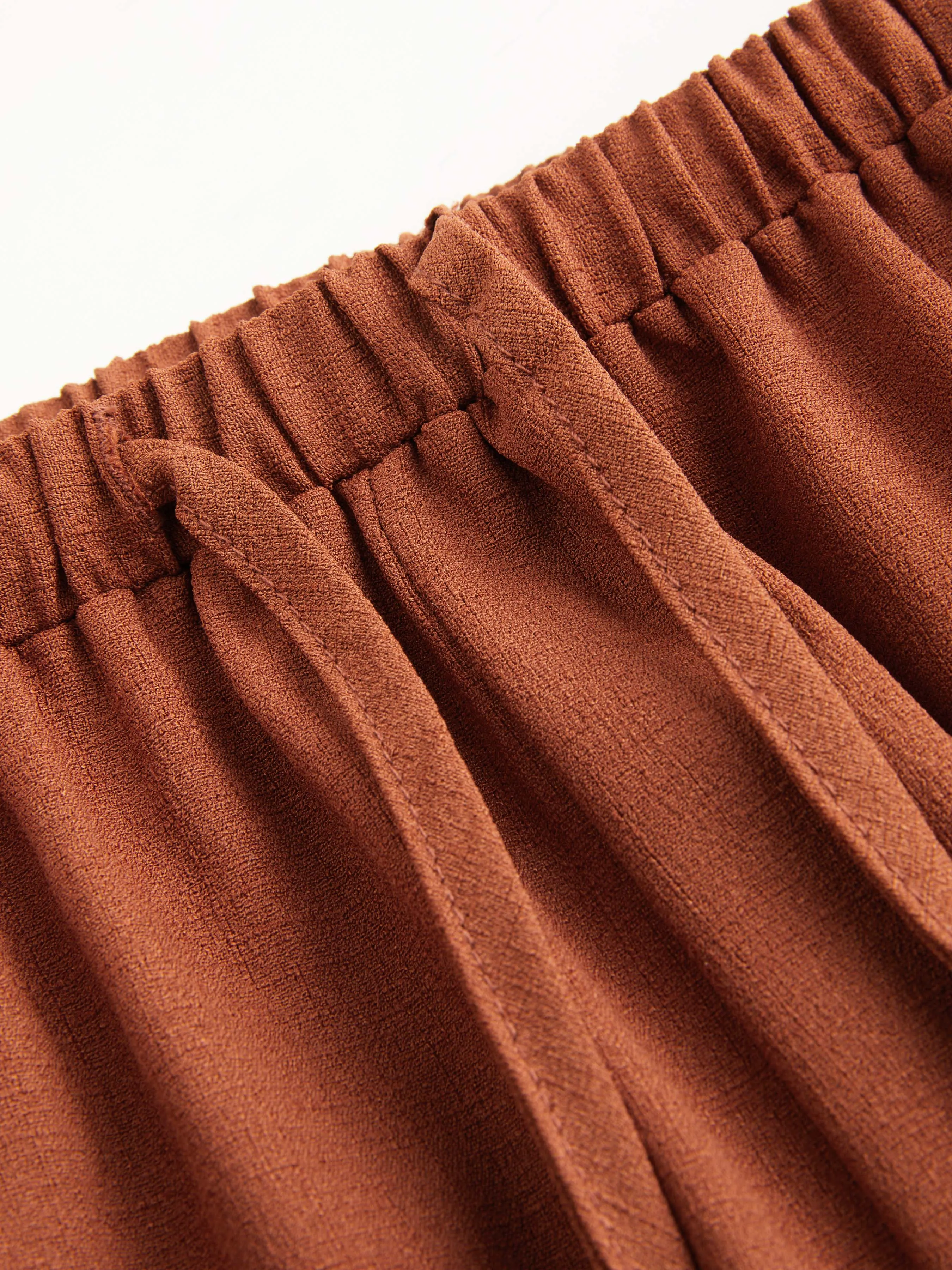  Pantalones Anchos de Cintura Alta Sólidos con Lazo Curvy