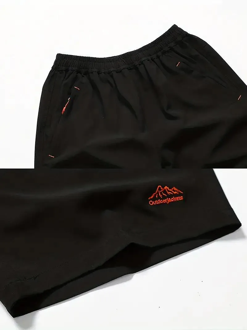 Pantalones cortos deportivos con cordón de seda de hielo para hombres, pantalones casuales transpirables que absorben la humedad