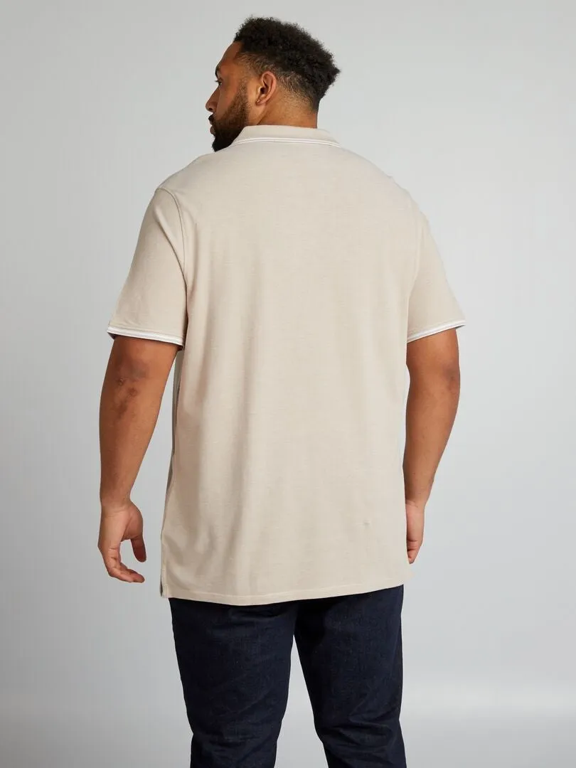 POLO DE PIQUé DE ALGODóN CON BORDADO  BEIGE