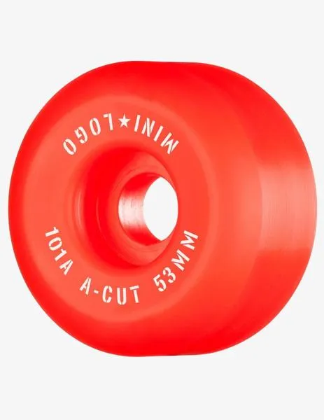 RUEDAS SKATE MINI LOGO ACUT 53MM  101A  ROJO (4 RUEDAS)