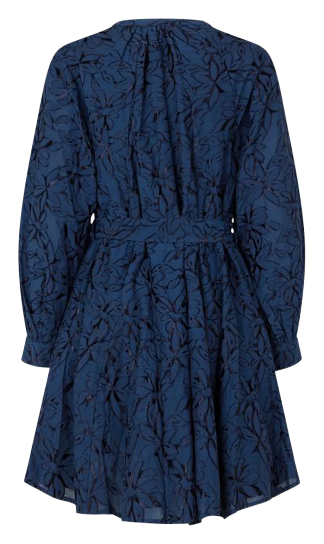 SAMSOE SAMSOE SAVERA  VESTIDO CORTO HOLGADO CON CUELLO EN V EN JACQUARD ESTAMPADO EN AZUL