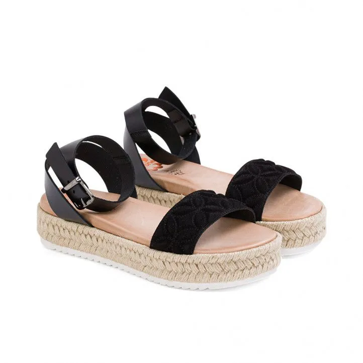 Sandalias plataformas Porronet serraje negro docia