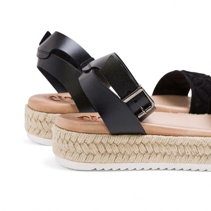 Sandalias plataformas Porronet serraje negro docia