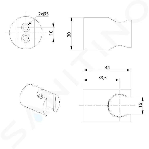 SAPHO DUCHAS  SOPORTE DE DUCHA, ORO 120515GB