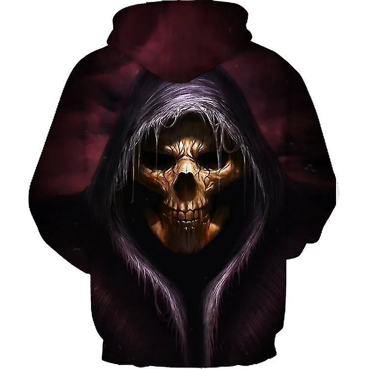 Skeleton Man In The Dark 3D Digital Print Pareja Sudadera con capucha Otoño/invierno Chaqueta para adultos
