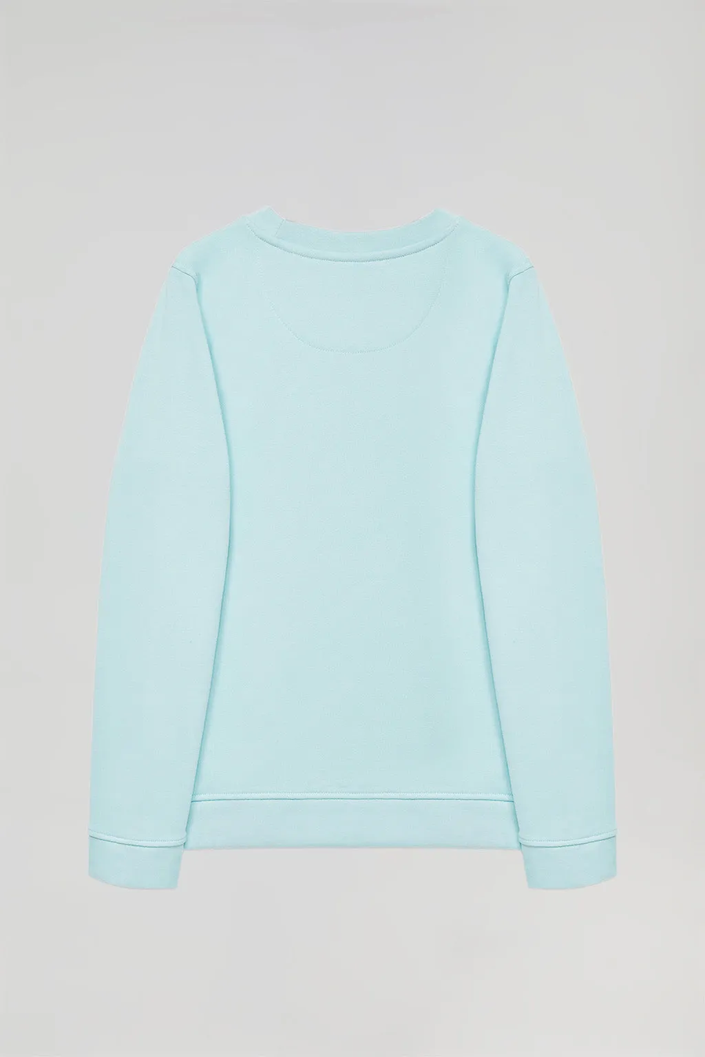 Sudadera básica azul celeste de cuello redondo y logo Rigby Go