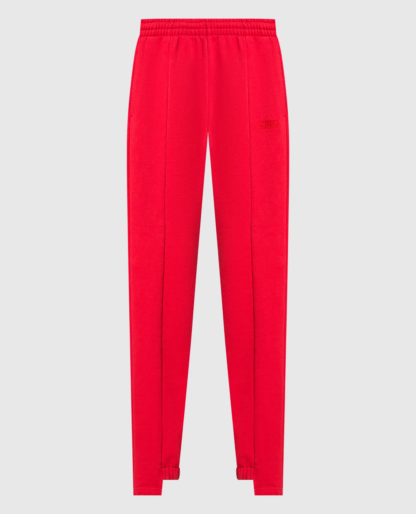 Vetements Red joggers with logo embroidery
