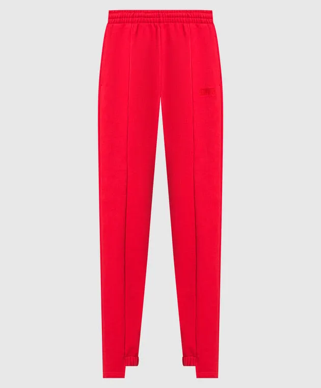 Vetements Red joggers with logo embroidery