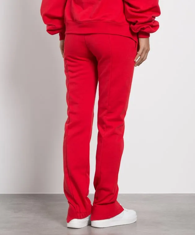 Vetements Red joggers with logo embroidery